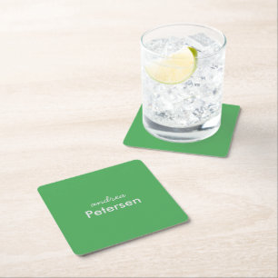Porta-copo De Papel Quadrado Nome personalizado moderno minimalista trendy
