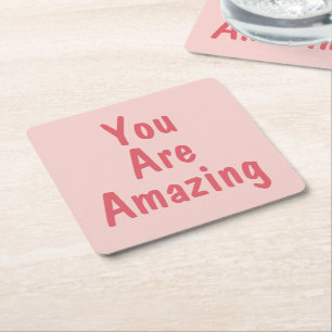 PORTA-COPO DE PAPEL QUADRADO NOME PERSONALIZADO & TEXTO SIMPLES MODERNO COM EST
