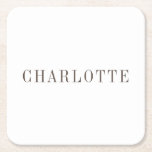 Porta-copo De Papel Quadrado Nome Profissional Clássico Elegante Minimalista<br><div class="desc">Várias Opções de Tamanho e Tipo, Ferramenta de Criação Fácil de Usar. Você só precisa mudar o nome.</div>