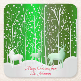 Porta-copo De Papel Quadrado Nome Verde de Edição do Conjunto de Revistas Branc