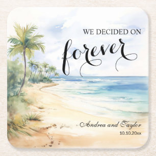 Porta-copo De Papel Quadrado Nós decidimos por Casamento Forever Elegant