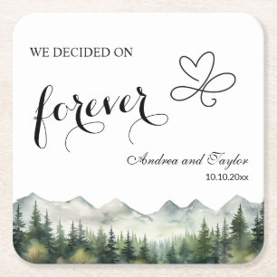 Porta-copo De Papel Quadrado Nós decidimos por Forever Elegant Wedding