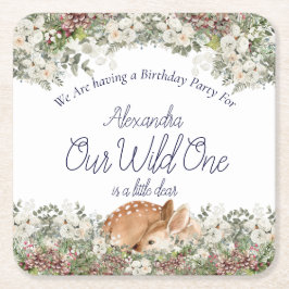 Porta-copo De Papel Quadrado Nossa Selvagem é um pouco querida. Deer Woodland 1