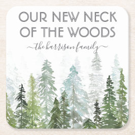 Porta-copo De Papel Quadrado Nosso Novo Pescoço Da Floresta | Parte de aquecime