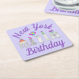 Porta-copo De Papel Quadrado Nova Iorque NYC Landmarks Festa de aniversário