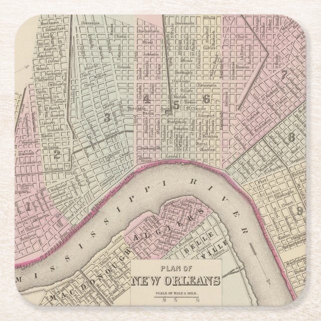 Porta-copo De Papel Quadrado Nova Orleães 3 (Frente)