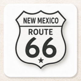 Porta-copo De Papel Quadrado Nova Rota do México 66 Retro Escudo Branco Coaster