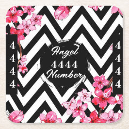 Porta-copo De Papel Quadrado Números de anjo "4444"