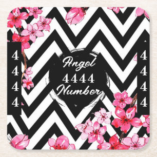 Porta-copo De Papel Quadrado Números de anjo "4444"