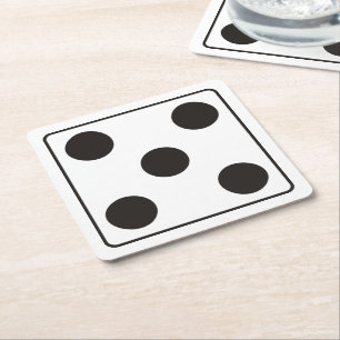 Porta-copo De Papel Quadrado Números DICE de tubarões 5 + seu backgr.