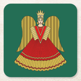 Porta-copo De Papel Quadrado Nuremberg Christmas Angel