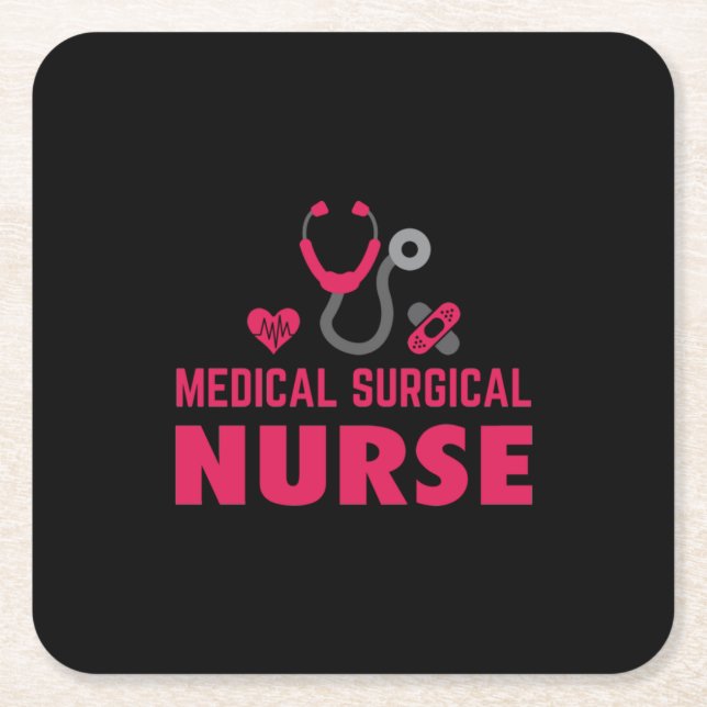 Porta-copo De Papel Quadrado Nurse Gift | Medical Surgical Nurse (Frente)