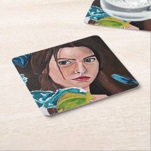 Porta-copo De Papel Quadrado O Amante Maldito Pintura de Alfred Fox