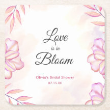 O amor está em flor Bridal Shower Floral Aquarela