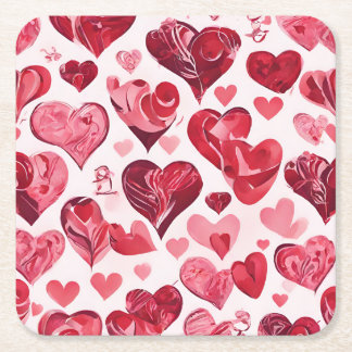Porta-copo De Papel Quadrado O amor está na design do coração do ar