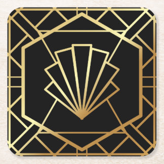 Porta-copo De Papel Quadrado O art deco Gatsby inspirou portas copos