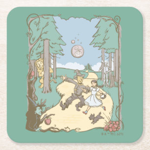 Porta-copo De Papel Quadrado O Assistente De Oz™   Storybook Yellow Brick Road