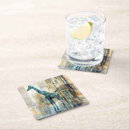 Porta-copo De Papel Quadrado O Blue Giraffe em Paris Coaster