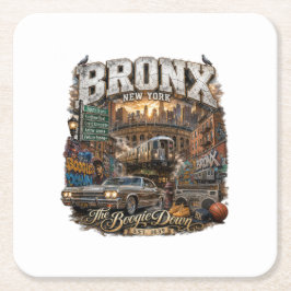 Porta-copo De Papel Quadrado O Bronx Nova York Boogie Down Colagem Urbana