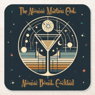 Porta-copo De Papel Quadrado O Clube Atomic Martini Coquetel Bomba Atômica