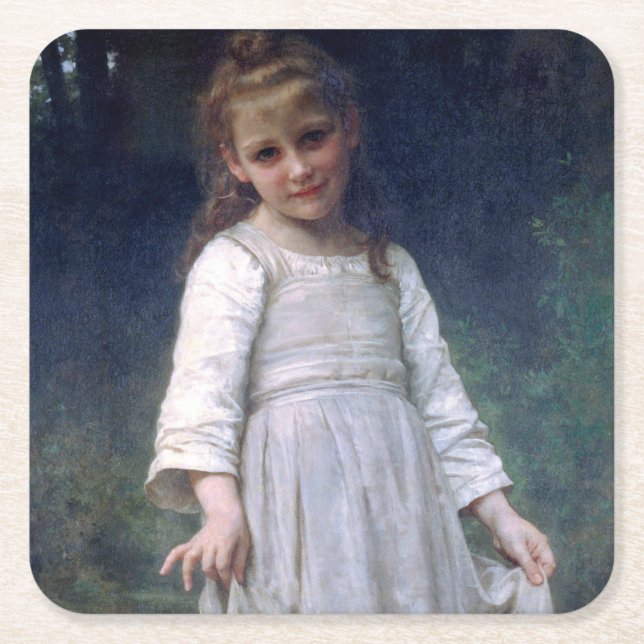 Porta-copo De Papel Quadrado O Curtsey, Bouguereau (Frente)