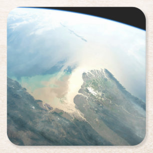 Porta-copo De Papel Quadrado O Delta Do Rio Irrawaddy Na Birmânia (Myanmar).