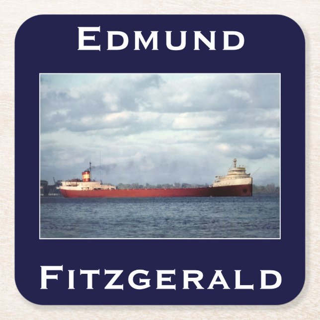 Porta-copo De Papel Quadrado O Edmund Fitzgerald (Frente)