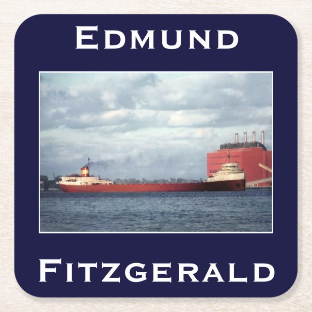 Porta-copo De Papel Quadrado O Edmund Fitzgerald (Frente)