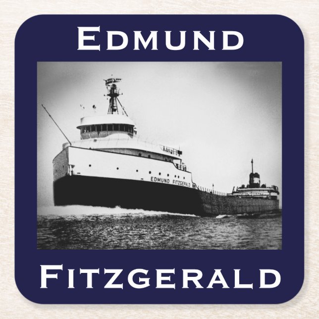 Porta-copo De Papel Quadrado O Edmund Fitzgerald (Frente)