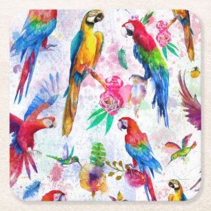 Porta-copo De Papel Quadrado O estilo da aguarela repete mecanicamente 2