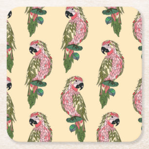 Porta-copo De Papel Quadrado O estilo de Zentangle repete mecanicamente 2