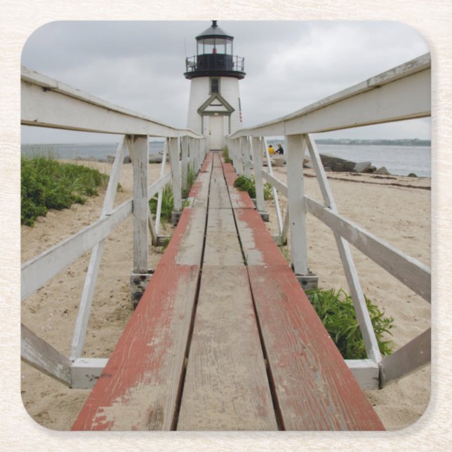 Porta-copo De Papel Quadrado O farol atual, o último de muitos (Frente)