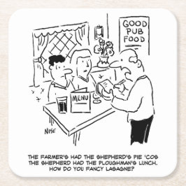 Porta-copo De Papel Quadrado O fazendeiro tinha a torta do pastor