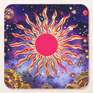 Porta-copo De Papel Quadrado O Fogo Dançante do Cosmos