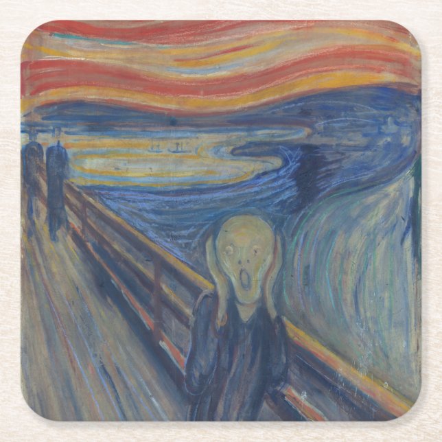 Porta-copo De Papel Quadrado O Gritar, Edvard Munch (Frente)