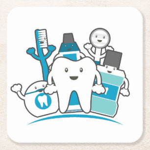 Porta-copo De Papel Quadrado O grupo limpo dos dentes