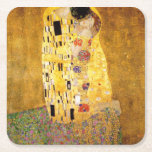 Porta-copo De Papel Quadrado O Kiss Gustav Klimt<br><div class="desc">Imperial obra-prima do pintor austríaco Gustav Klimt: A pintura de Beijo</div>