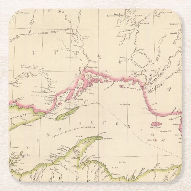 Porta-copo De Papel Quadrado O Lago Superior (Frente)