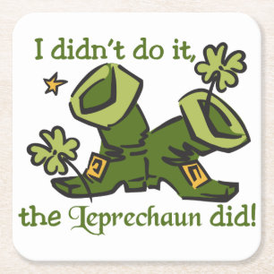 Porta-copo De Papel Quadrado O Leprechaun fez