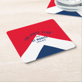 Porta-copo De Papel Quadrado O Marinho Vermelho do Clube de Pistola, Partido de