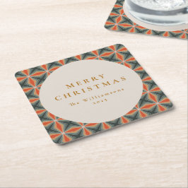 Porta-copo De Papel Quadrado O Meio século Vermelho Natal é Personalizado