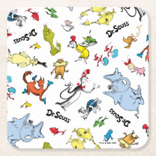 Porta-copo De Papel Quadrado O Mundo do Padrão de Dr. Seuss