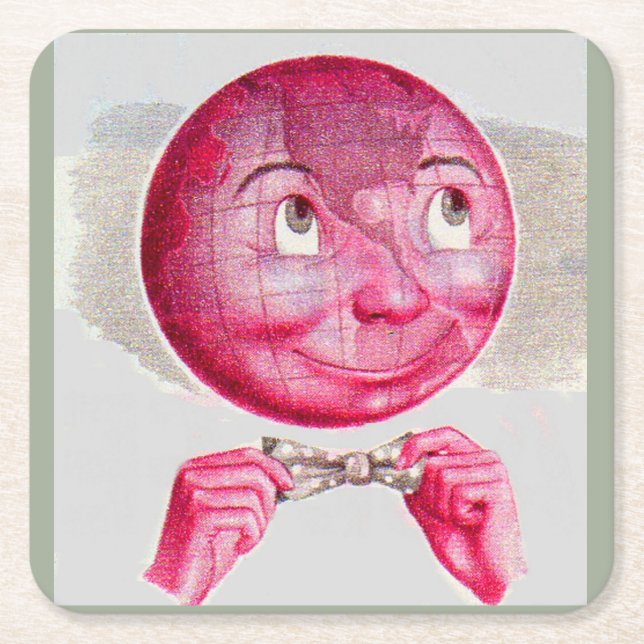 Porta-copo De Papel Quadrado O mundo em sua mente (Frente)