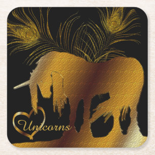 Porta-copo De Papel Quadrado O Ouro Unicorn