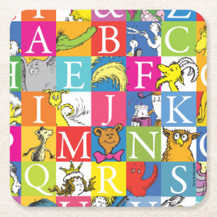 Porta-copo De Papel Quadrado O padrão de letras maiúsculas coloridas do alfabet