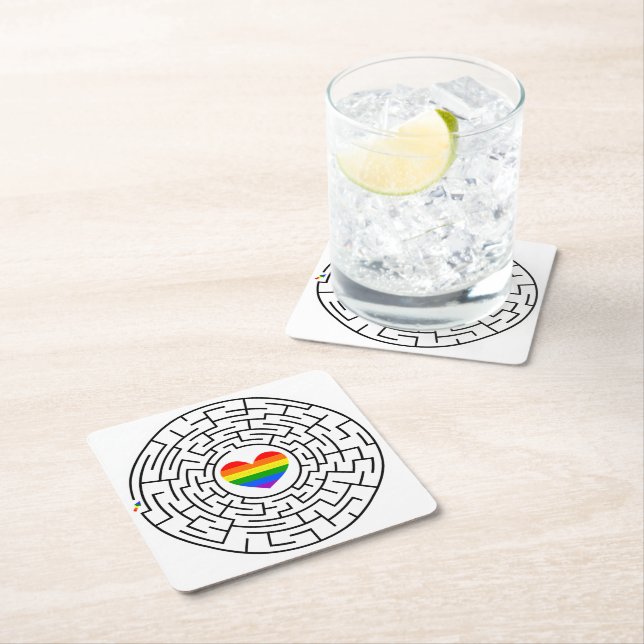 Porta-copo De Papel Quadrado O prêmio de SlipperyJoe, labyri quebra-cabeça laby (Insitu)