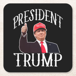 Porta-copo De Papel Quadrado O presidente Donald Trump Red Hat manuseia acima