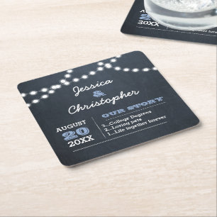 Porta-copo De Papel Quadrado O quadro ilumina a luz - casamento personalizado
