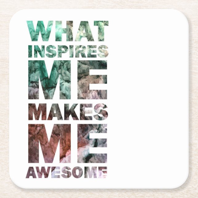 Porta-copo De Papel Quadrado O que me inspira faz-me 2 impressionantes (Frente)