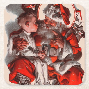 Porta-copo De Papel Quadrado O regaço do papai noel